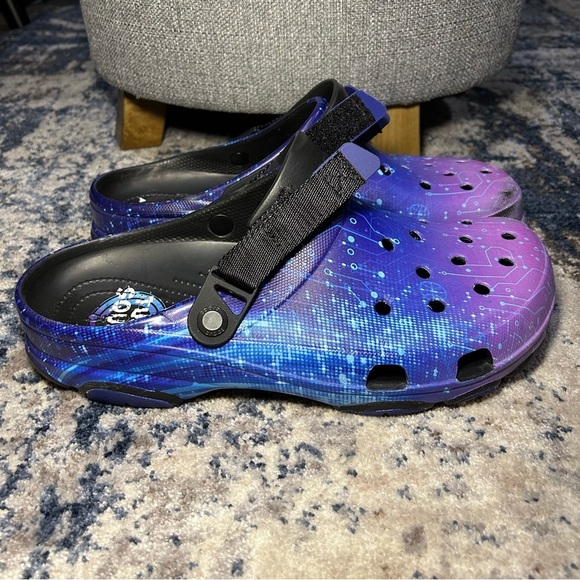 Crocs Classic All-Terrain Looney Tunes Space Jam Black Purple Clogs Size 12